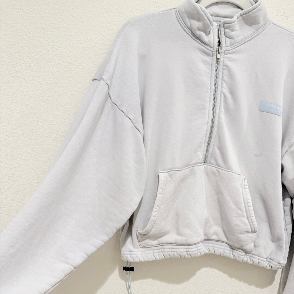 SET ACTIVE Sweater Womens Small Light Blue Half Zip Pockets Fleece Sweatshirt - Picture 6 of 9